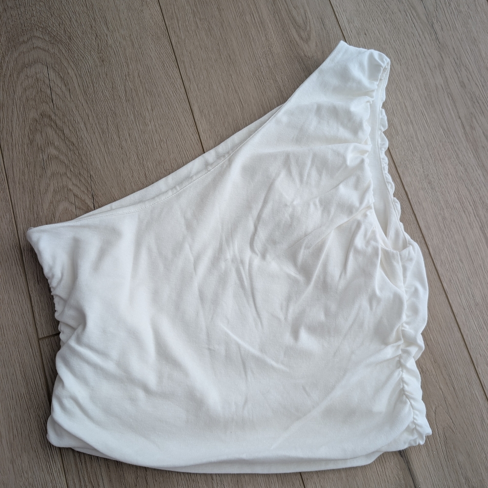 Grey Lab Ruched One Shoulder Crop Top - Picture 8 of 9